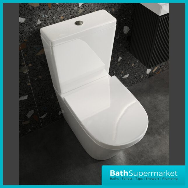 Scudo Linea Rimless Close-Coupled Back To Wall Toilet With Soft-Close Seat