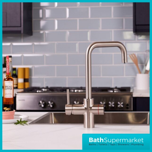Sognare Impromta Brushed Steel Fingerprint Biometric 3in1 Instant Hot Water Tap Kit