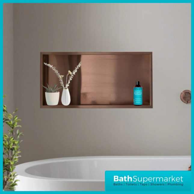 Sognare Brushed Bronze Wall Niche Shower Inset Rectangle 600mm x 300mm