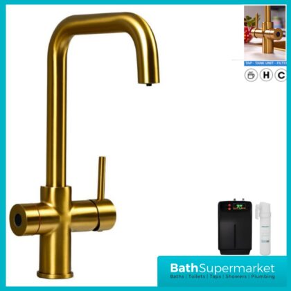 Sognare Impromta Brushed Gold Fingerprint Biometric 3in1 Instant Hot Water Tap Kit