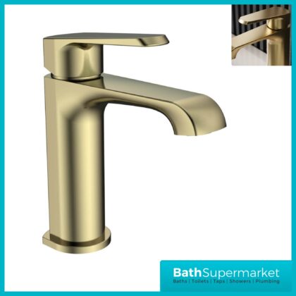 Sognare Montana Brushed Brass Deck Mounted Mini Mono Basin Mixer Tap