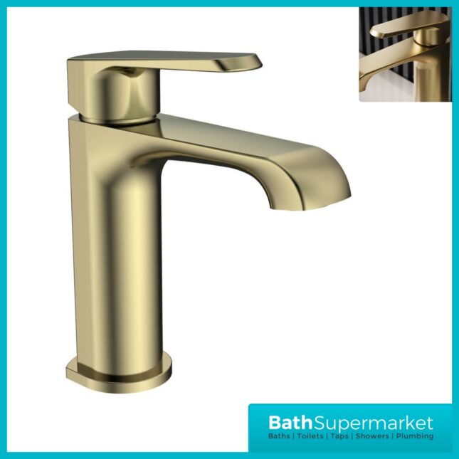 Sognare Montana Brushed Brass Deck Mounted Mini Mono Basin Mixer Tap