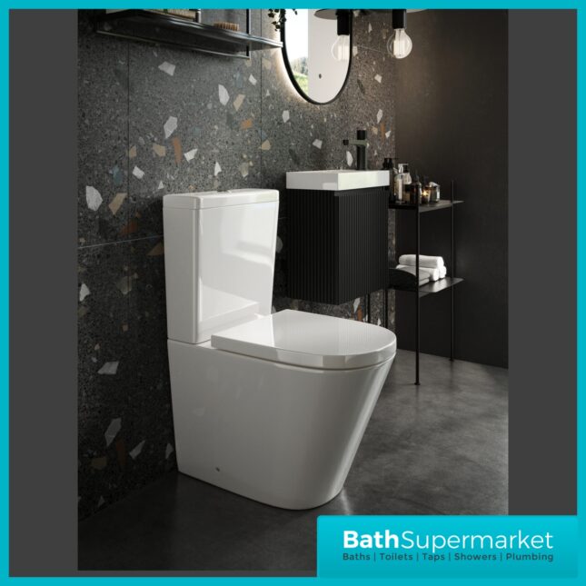 Scudo Linea Rimless Close-Coupled Back To Wall Toilet With Soft-Close Seat