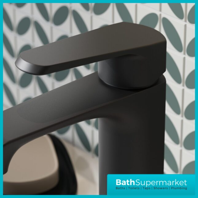 Sognare Montana Matte Black Deck Mounted Mini Mono Basin Mixer Tap