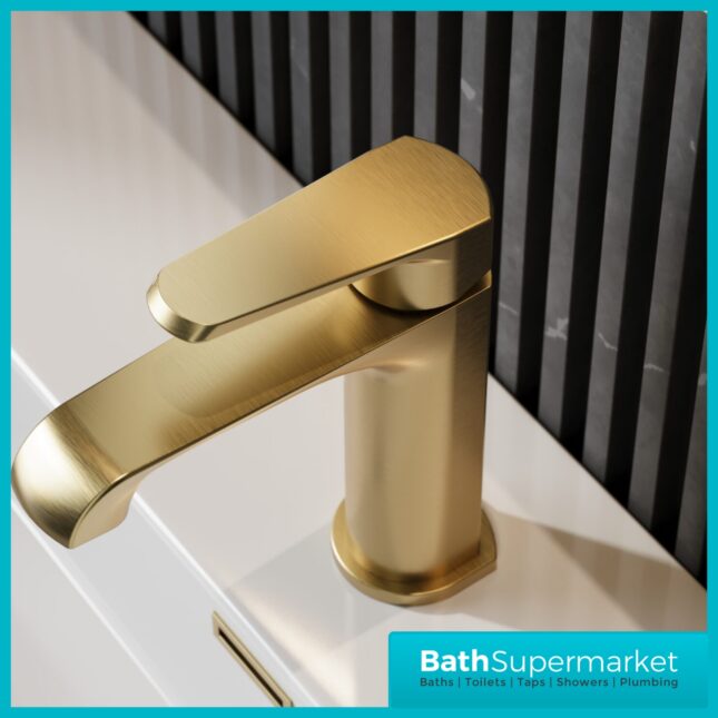 Sognare Montana Brushed Brass Deck Mounted Mini Mono Basin Mixer Tap