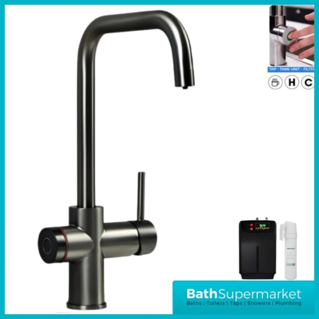 Sognare Impromta Gunmetal Fingerprint Biometric 3in1 Instant Hot Water Tap Kit