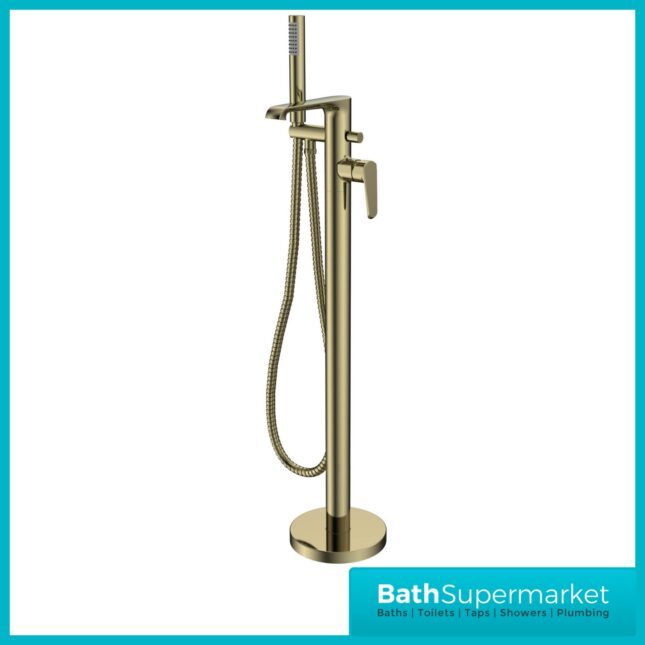 Sognare Montana Brushed Brass Tall Mono Freestanding Bath Shower Mixer Tap