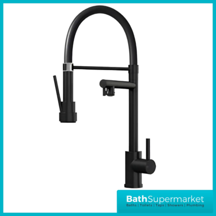 Ellsi Goda Black Pull Out Gel Hose Single Lever Kitchen Sink Mixer Tap