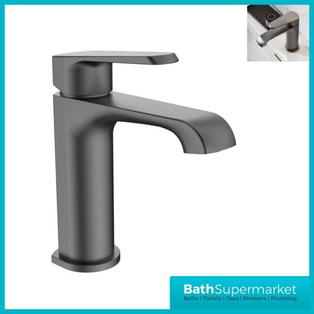 Sognare Montana Gunmetal Deck Mounted Mini Mono Basin Mixer Tap