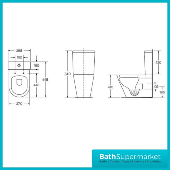 Scudo Linea Rimless Close-Coupled Back To Wall Toilet With Soft-Close Seat