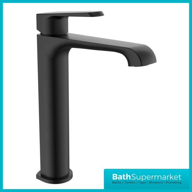 Sognare Montana Matte Black Deck Mounted Tall Mono Basin Mixer Tap