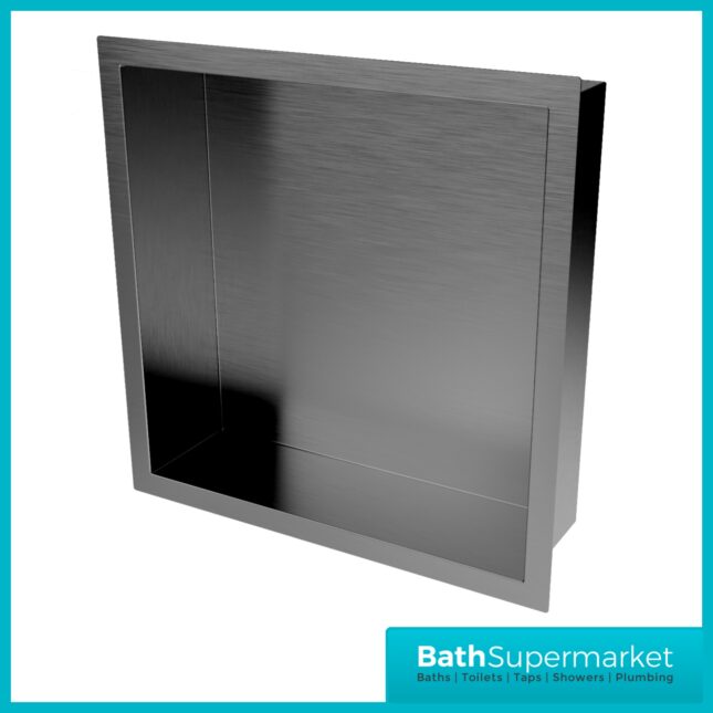 Sognare Inset Gunmetal Square Shower Niche 300mm x 300mm