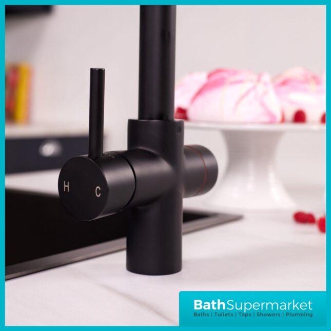 Sognare Impromta Black Square Fingerprint Biometric 3in1 Instant Hot Water Tap Kit