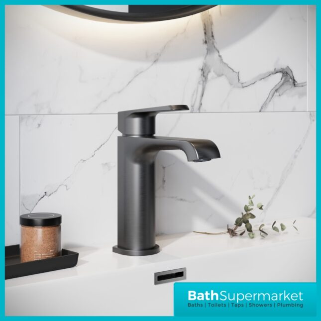 Sognare Montana Gunmetal Deck Mounted Mini Mono Basin Mixer Tap