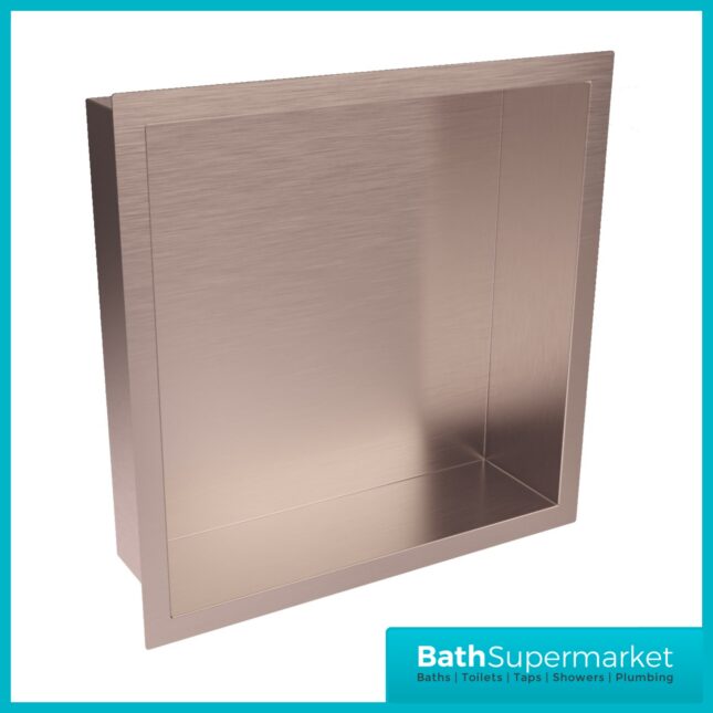 Sognare Inset Brushed Bronze Square Shower Niche 300mm x 300mm