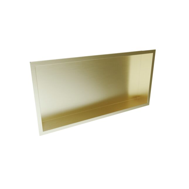 Sognare Brushed Brass Wall Niche Shower Inset Rectangle 600mm x 300mm - Image 6