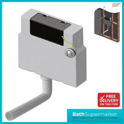 Slimline Concealed WC Cistern – Dual Flush, Left Hand & Right Hand Inlet-Cable