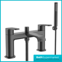 Sognare Montana Gunmetal Deck Mounted Bath Shower Mixer Tap Handset Kit