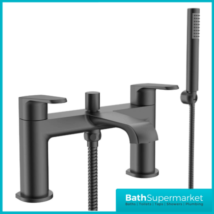 Sognare Montana Gunmetal Deck Mounted Bath Shower Mixer Tap Handset Kit