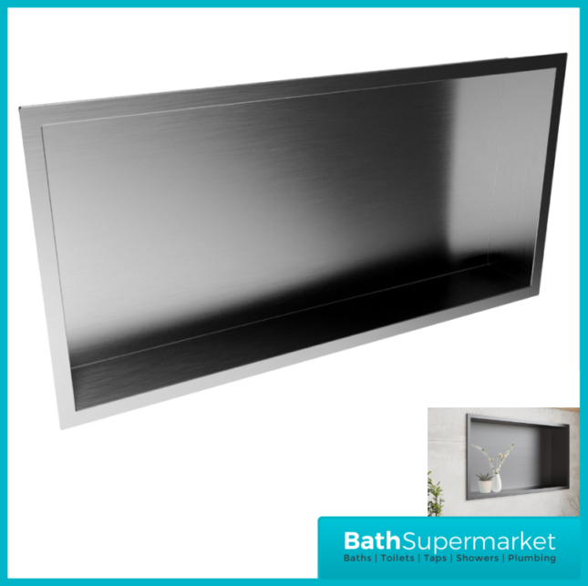 Sognare Gunmetal Wall Niche Shower Inset Rectangle 600mm x 300mm