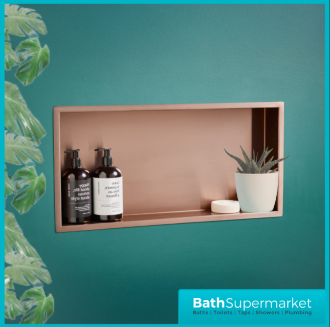 Sognare Brushed Bronze Wall Niche Shower Inset Rectangle 600mm x 300mm