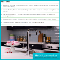 Sognare Impromta Chrome Square Fingerprint Biometric 3in1 Instant Hot Water Tap Kit