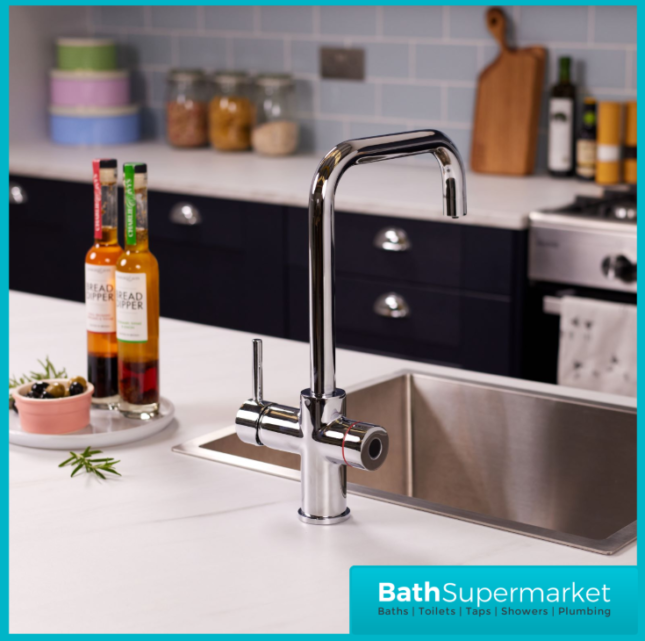 Sognare Impromta Chrome Square Fingerprint Biometric 3in1 Instant Hot Water Tap Kit