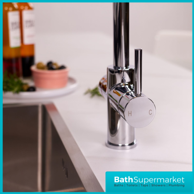 Sognare Impromta Chrome Square Fingerprint Biometric 3in1 Instant Hot Water Tap Kit