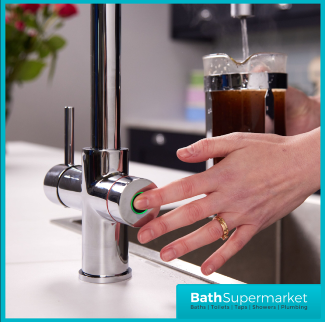Sognare Impromta Chrome Square Fingerprint Biometric 3in1 Instant Hot Water Tap Kit