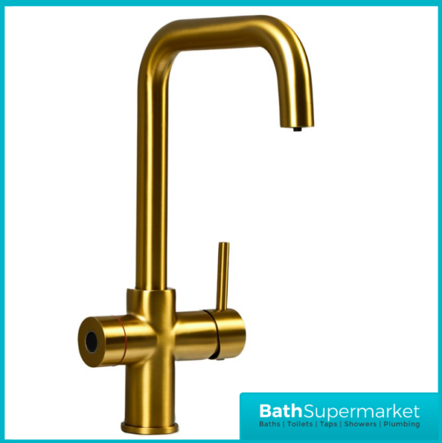 Sognare Impromta Brushed Gold Fingerprint Biometric 3in1 Instant Hot Water Tap Kit