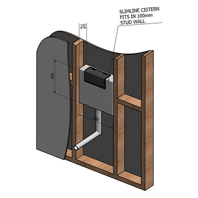 Slimline Concealed WC Cistern – Dual Flush, Left Hand & Right Hand Inlet-Cable - Image 8