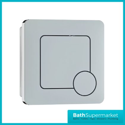 Elsi Lumo Chrome Square Dual Flush Plate – Cable Operated