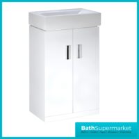 Nuie Mayford Gloss White Compact Floorstanding Vanity Basin Unit 460mm