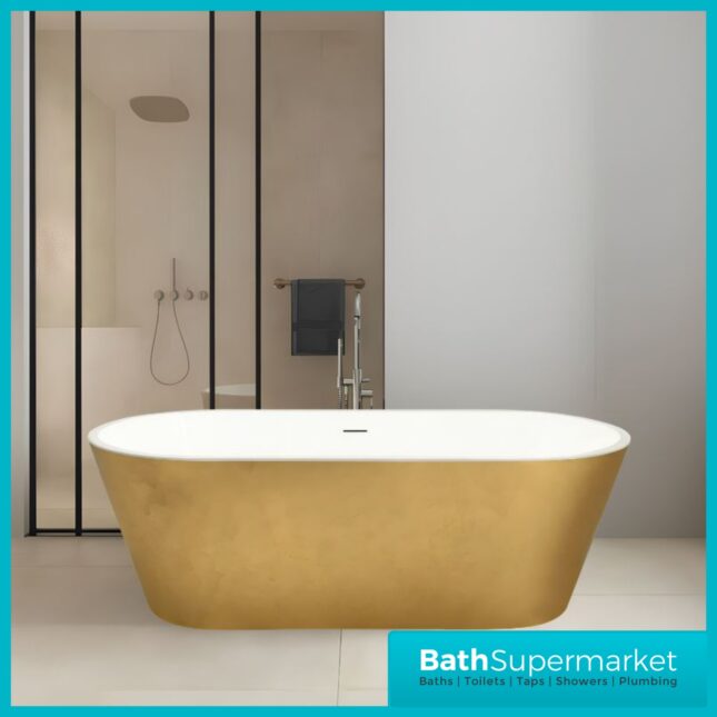 Bainlo Serenity Gold Aureum Double Ended Freestanding Bath 1600mm