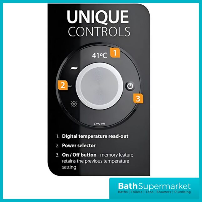 Triton Amore Brushed Steel Electric Shower 8.5kW Or 9.5kW