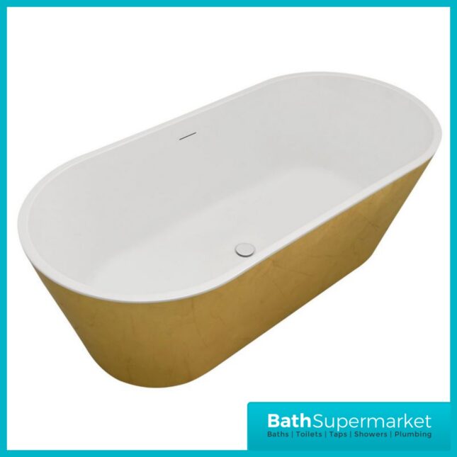 Bainlo Serenity Gold Aureum Double Ended Freestanding Bath 1600mm