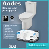 Roca Andes 4 Piece Ceramic WC Toilet & Full Pedestal Basin Bathroom Suite Set
