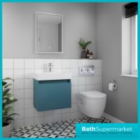 Hudson Reed Concealed Cistern Wall Hung Frame & Chrome Flush 1136-1336mm