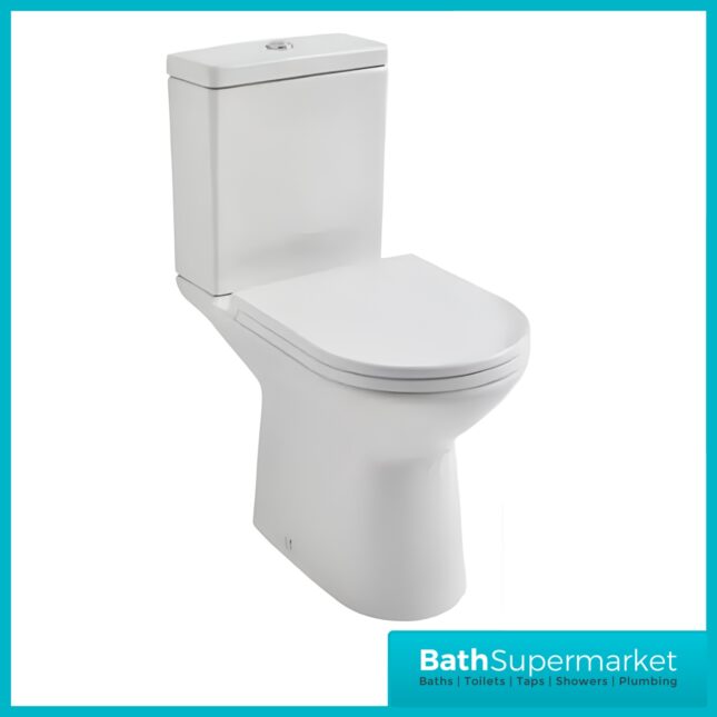 Roca Andes Rimless Close Coupled WC Toilet With Soft Close Seat