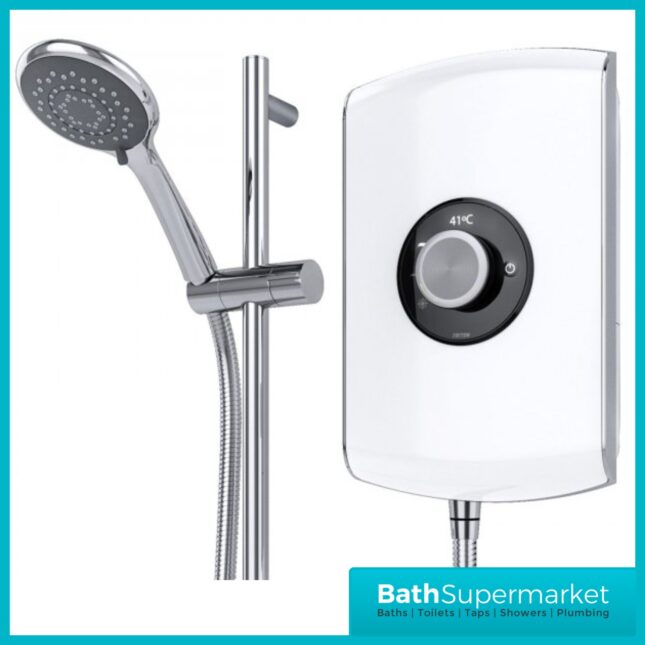 Triton Amore Gloss White Electric Shower 8.5kW Or 9.5kW