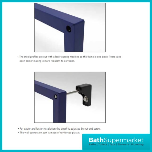 Hudson Reed Concealed Cistern Wall Hung Frame & White Flush 1136-1336mm