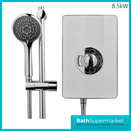 Triton Aspirante Gloss White Electric Shower 8.5kW Or 9.5kW