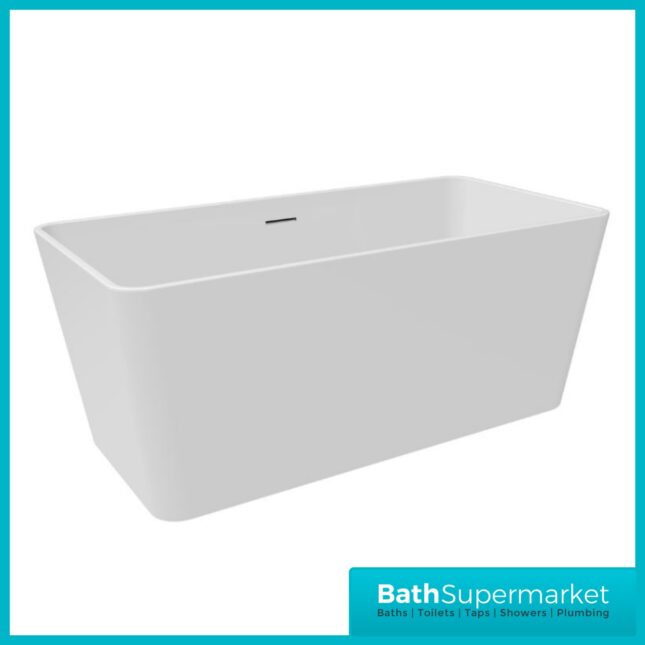 Bainlo Alba Gloss White Compact Freestanding Bath 1300mm x 700mm