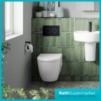Hudson Reed Concealed Cistern Wall Hung Frame & Chrome Flush 1136-1336mm