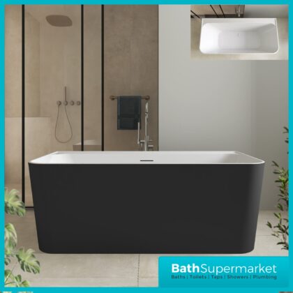 Bainlo Noir Black Modern Freestanding Bath 1500mm & 1700mm