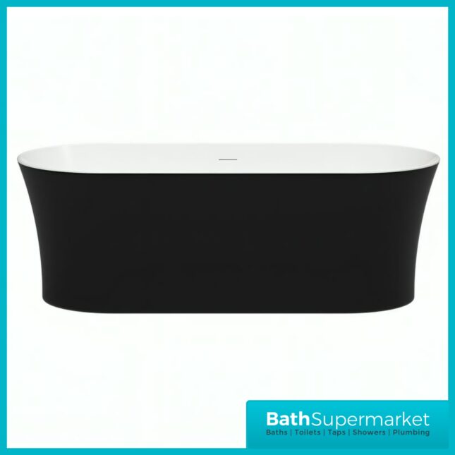 Bainlo Obsidian Matt Black Double Ended Freestanding Bath 1700mm x 750mm