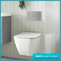 Hudson Reed Concealed Cistern Wall Hung Frame & Chrome Flush 1136-1336mm