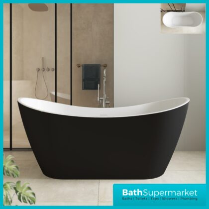 Bainlo Eclipse Noir Black Freestanding Slipper Bathtub 1600mm & 1700mm