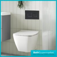 Hudson Reed Concealed Cistern Wall Hung Frame & Chrome Flush 1136-1336mm