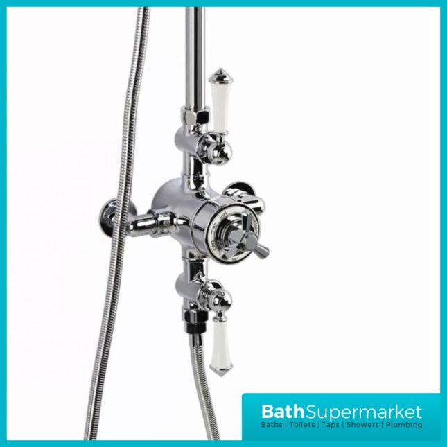 RAK Washington Chrome Exposed Thermostatic Fixed Head Shower Column Kit